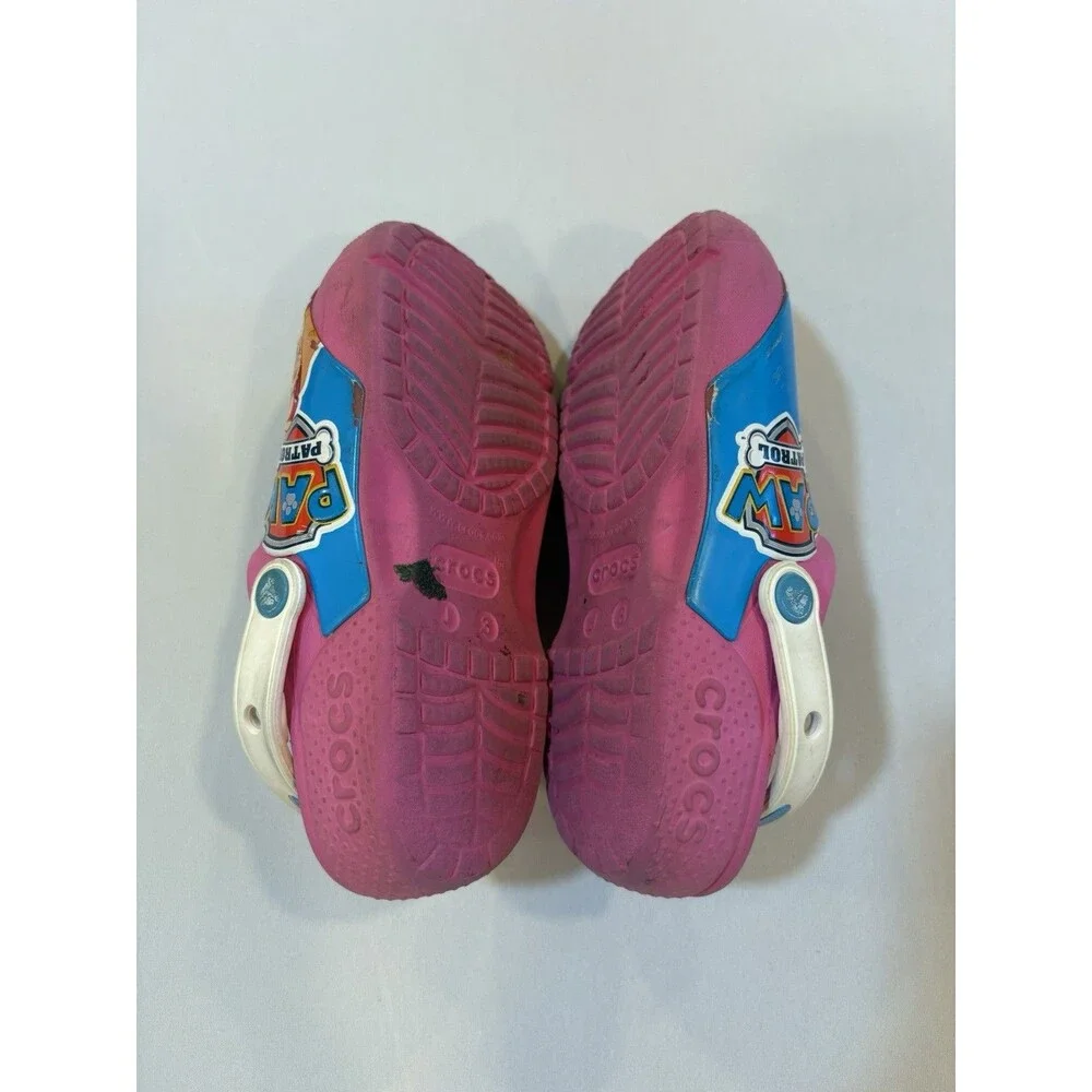 Crocs Clogs Paw Patrol  Size J3 Girls Pink Slip On Shoes